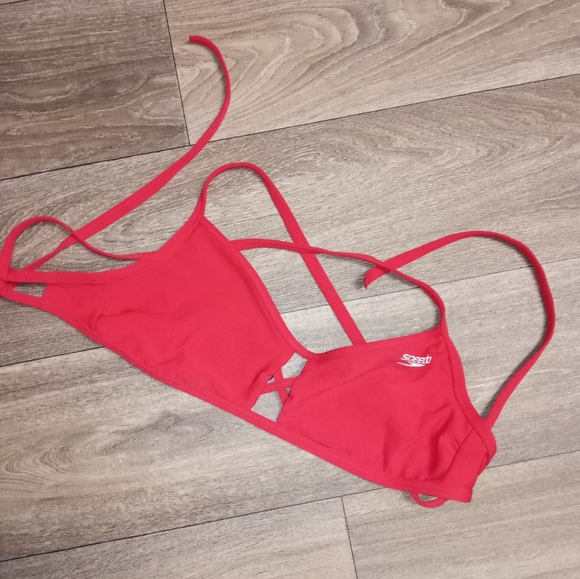 Speedo Other - Speedo red bikini top size large swimsuit summer